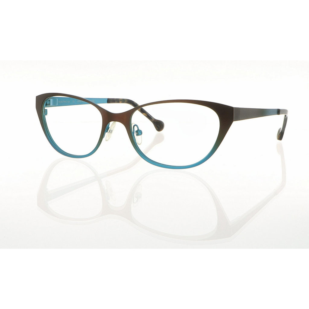 Lisa Loeb Eyeglasses Frames for Women, Electric 153, Chocolate Aqua, 51-17-135