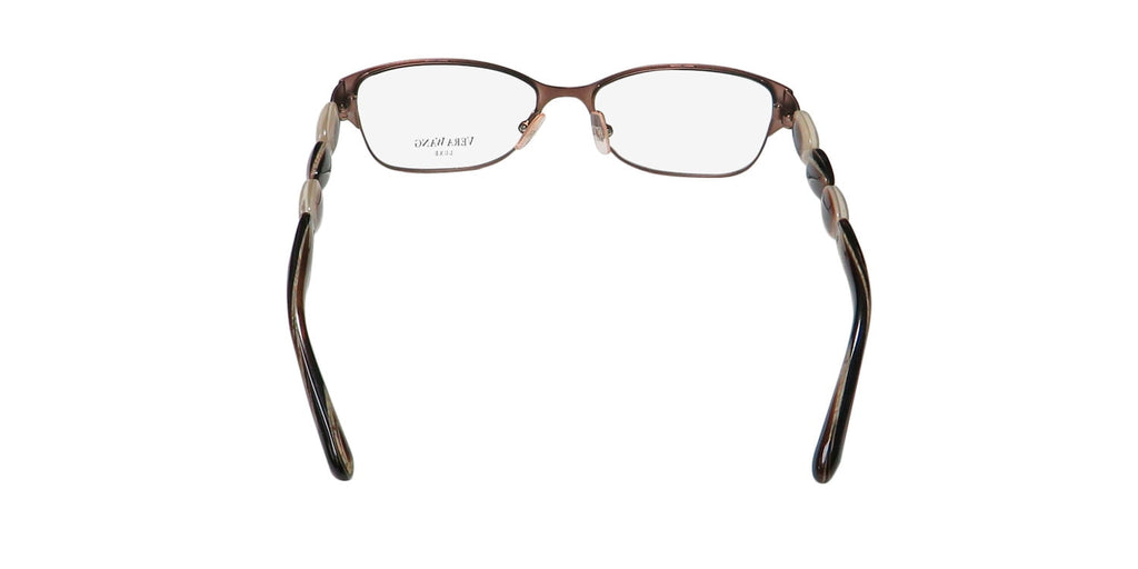 NEW VERA WANG LUXE ODILE WOMENS/LADIES DESIGNER FULL-RIM BROWN FRAME DEMO LENSES 49-15-130 EYEGLASSES/GLASSES