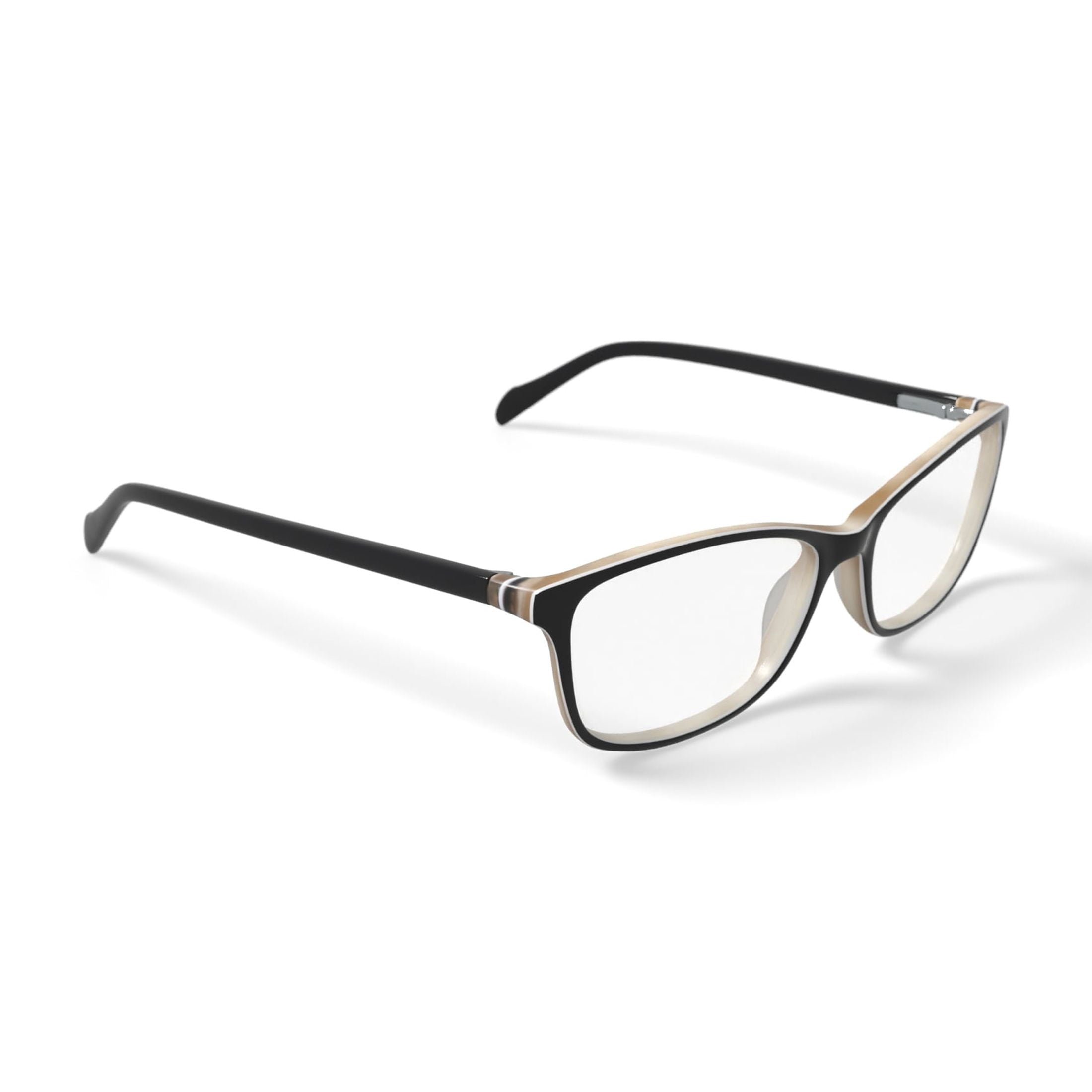 Women's Lily Rectangular Prescription Eyeglasses with Case, Brown