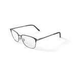 Men's MOP44 Square Prescription Eyeglasses with Case, Black/Silver