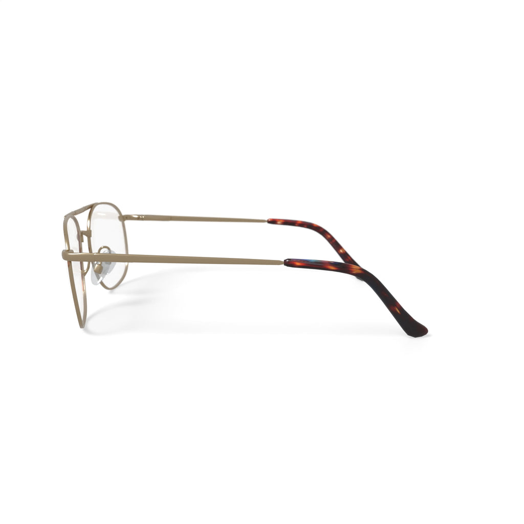 Via Milano Men's Tremont Round Prescription Eyeglasses with Case, Brown/Gold