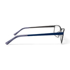 TiFlex Men's T1708 Rectangular Rectangular Prescription Eyeglasses with Case, Navy/Gunmetal
