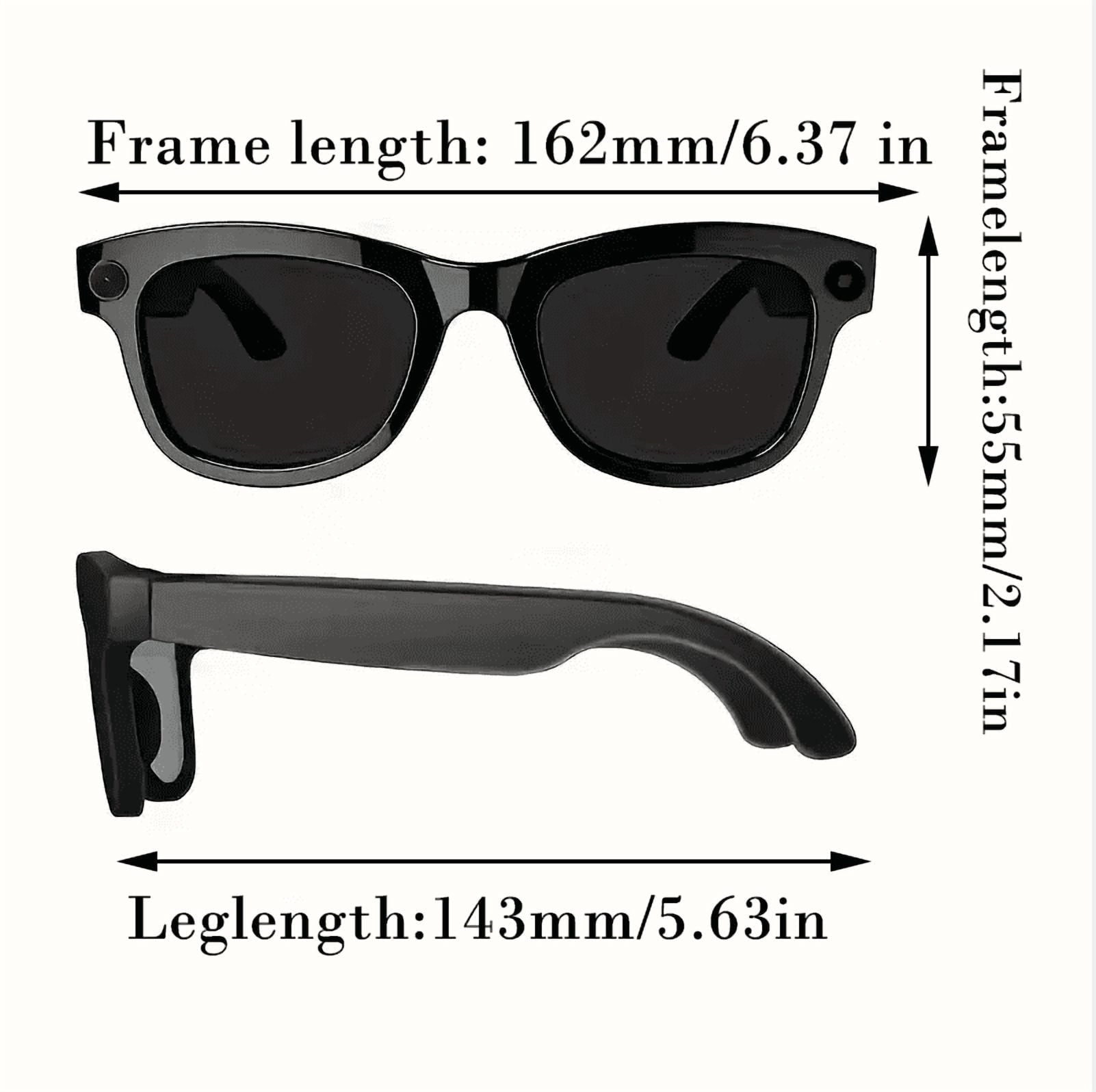 Smart AI Camera Glasses with HD Video Recording, Built-in Speakers, Voice Assistant & Blue Light Protection