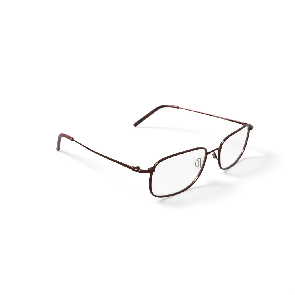 Mens T1510 Square Prescription Eyeglasses with Case, Bronze-Tone