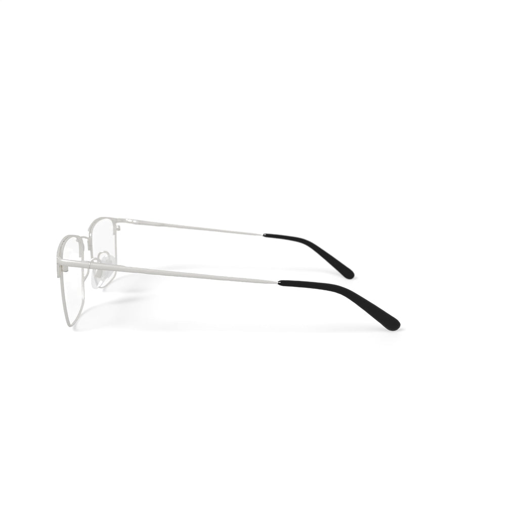 Men's MK10405 Square Prescription Eyeglasses with Case, Silver