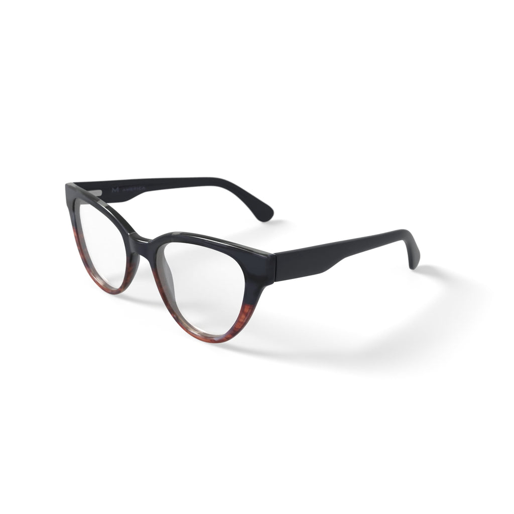 M America Women's Carroll Cat Eye Prescription Eyeglasses with Case, Black/Brown