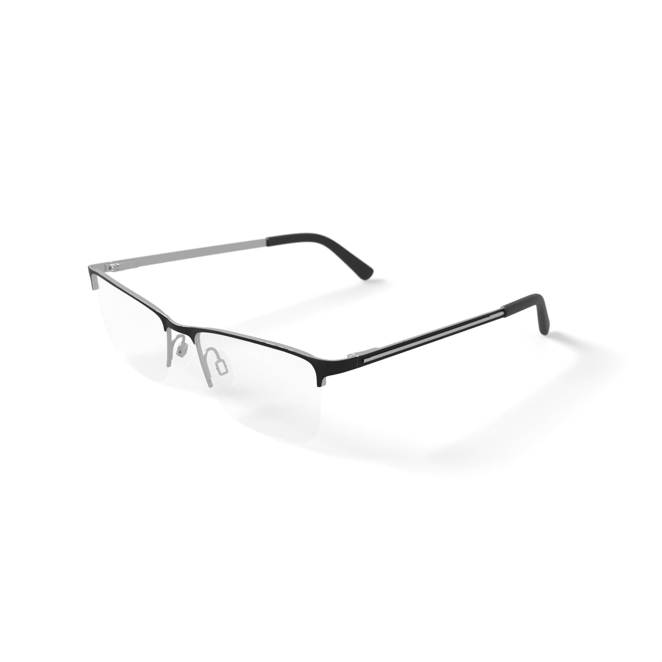 Men's MV012 Robb Rectangular Prescription Eyeglasses with Case, Silver