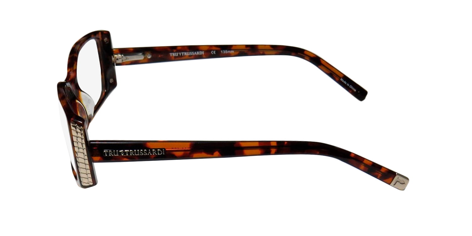 NEW TRUSSARDI 12704 WOMENS/LADIES DESIGNER FULL-RIM HAVANA / GOLD ADULT SIZE CLASSY MUST HAVE FRAME DEMO LENSES 54-14-135 EYEGLASSES/GLASSES