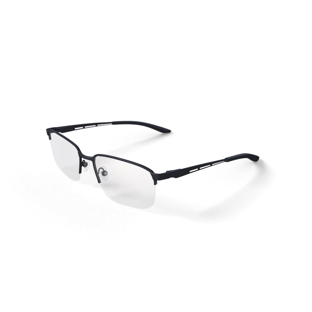 Men's Greg Rectangular Prescription Eyeglasses with Case, Gunmetal
