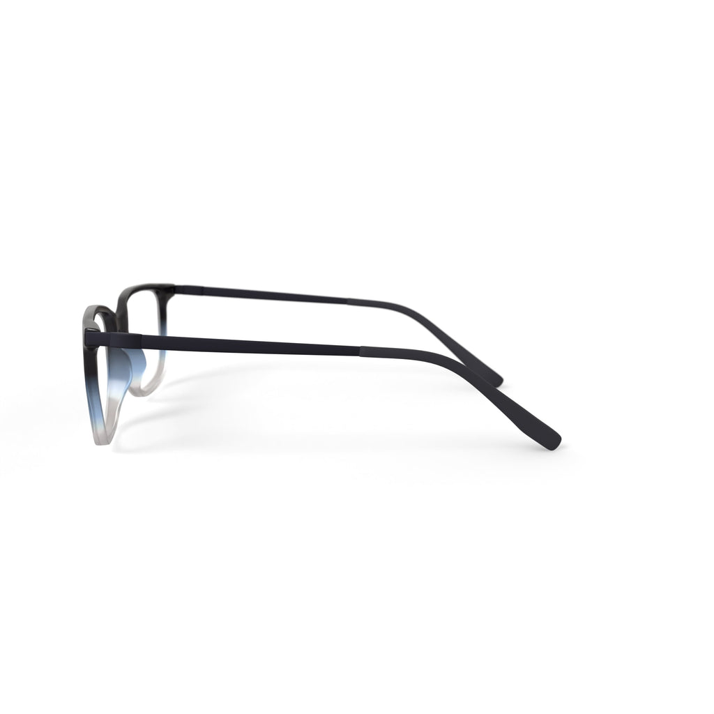 Men's Atlas Square Prescription Eyeglasses with Case, Crystal Black