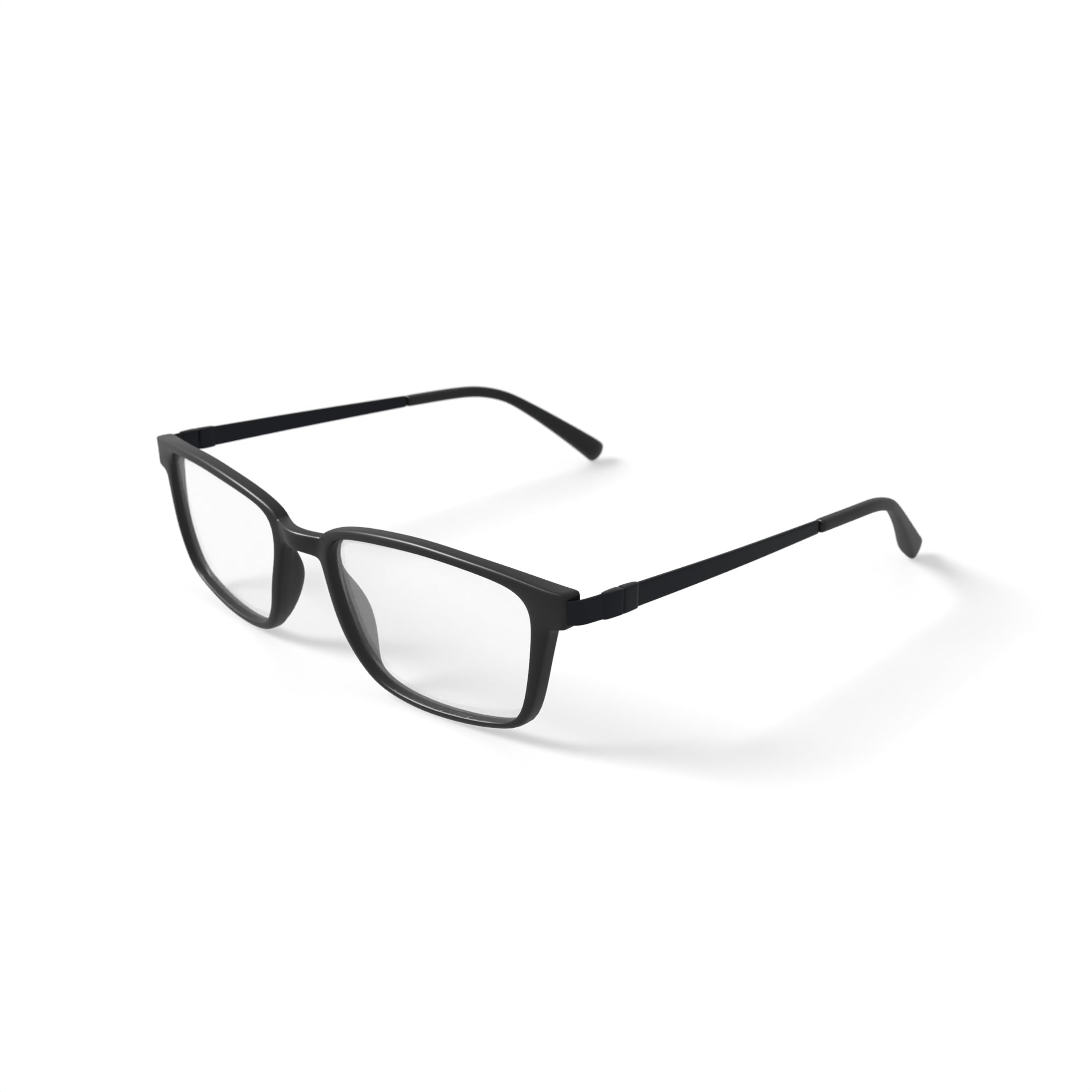 Men's Wilder Rectangular Prescription Eyeglasses with Case, Matte Black