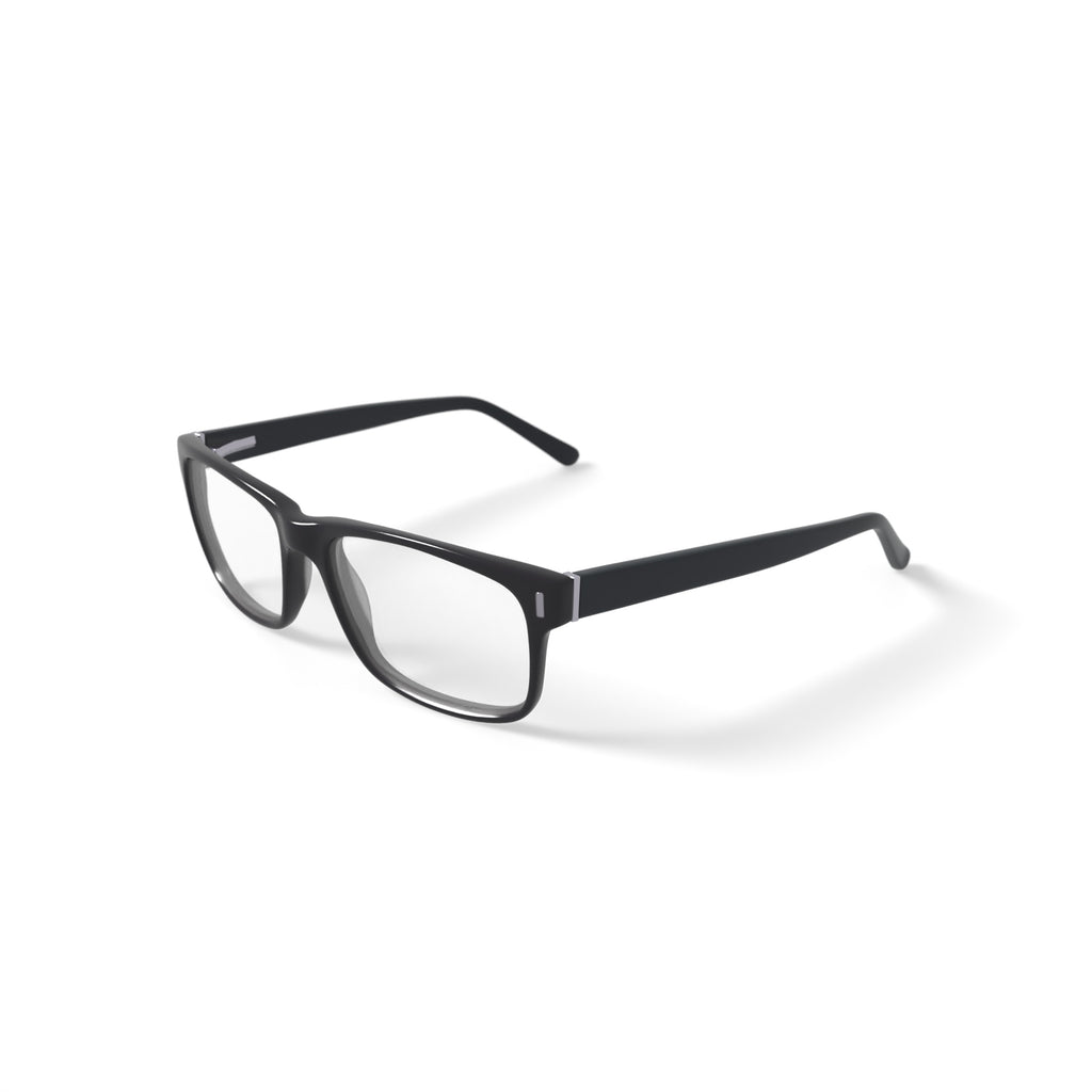 Men's DNA4012 Rectangular Prescription Eyeglasses with Case, Black