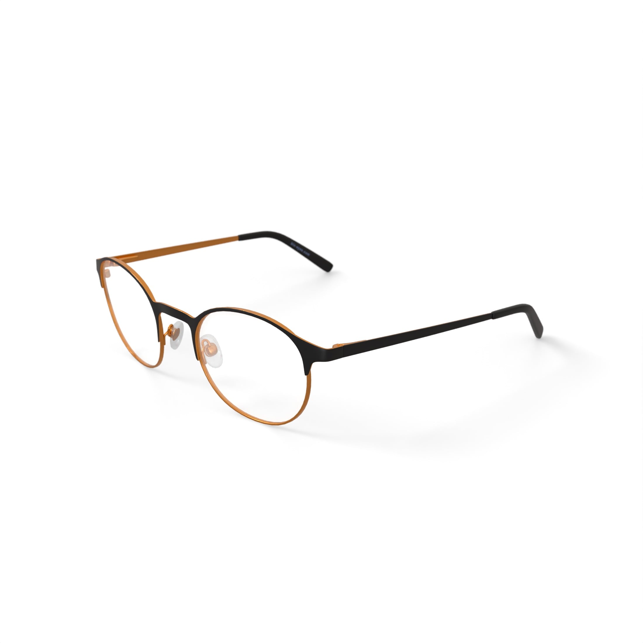 Women's BE257 Begonia Round Prescription Eyeglasses with Case, Black/Rose Gold