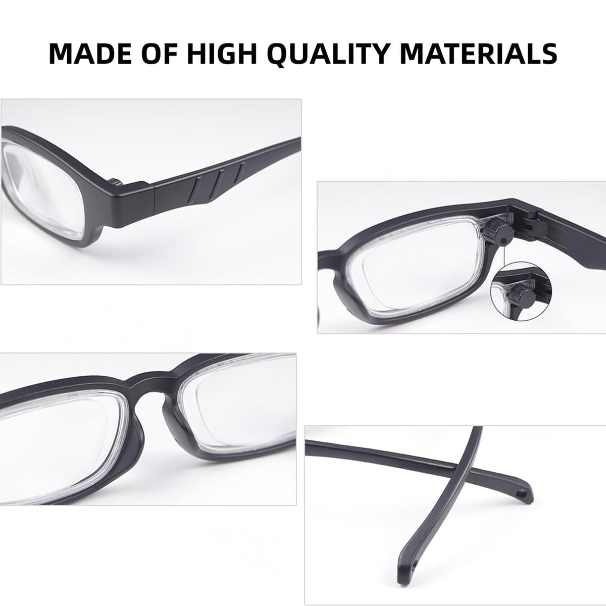 Adjustable Glasses Dial Vision Adjustable Focus Reading Glasses Blue Light Blocking Zoom Eyeglasses for Men and Women
