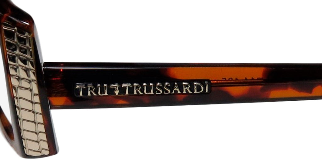 NEW TRUSSARDI 12704 WOMENS/LADIES DESIGNER FULL-RIM HAVANA / GOLD ADULT SIZE CLASSY MUST HAVE FRAME DEMO LENSES 54-14-135 EYEGLASSES/GLASSES