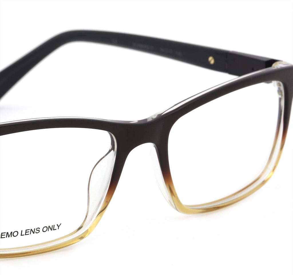 Men's SCA86AS Rectangular Prescription Eyeglasses with Case, Brown