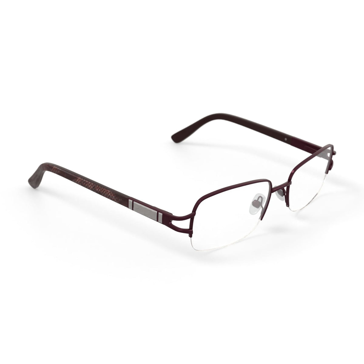 Women's WLO416 Rectangular Prescription Eyeglasses with Case, Plum