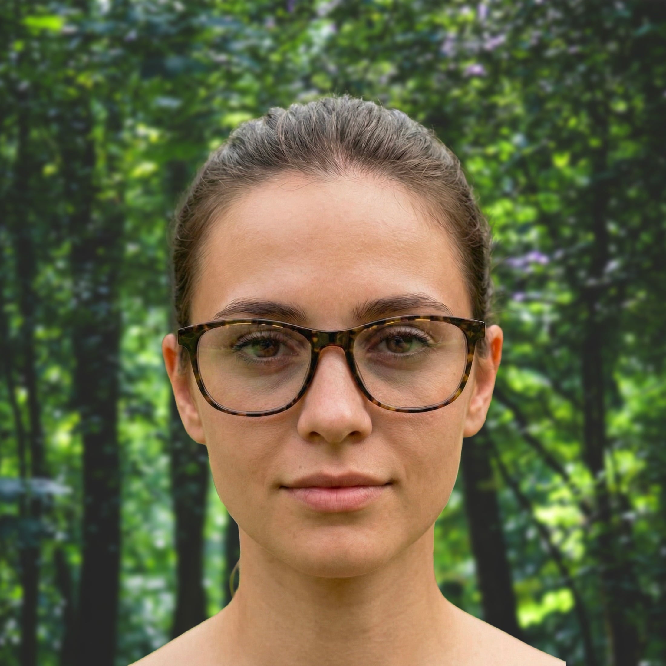 Women's Opal Square Prescription Eyeglasses with Case, Brown Tortoise