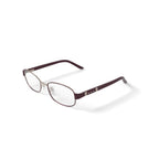Women's M251 Rectangular Prescription Eyeglasses with Case, Burgundy