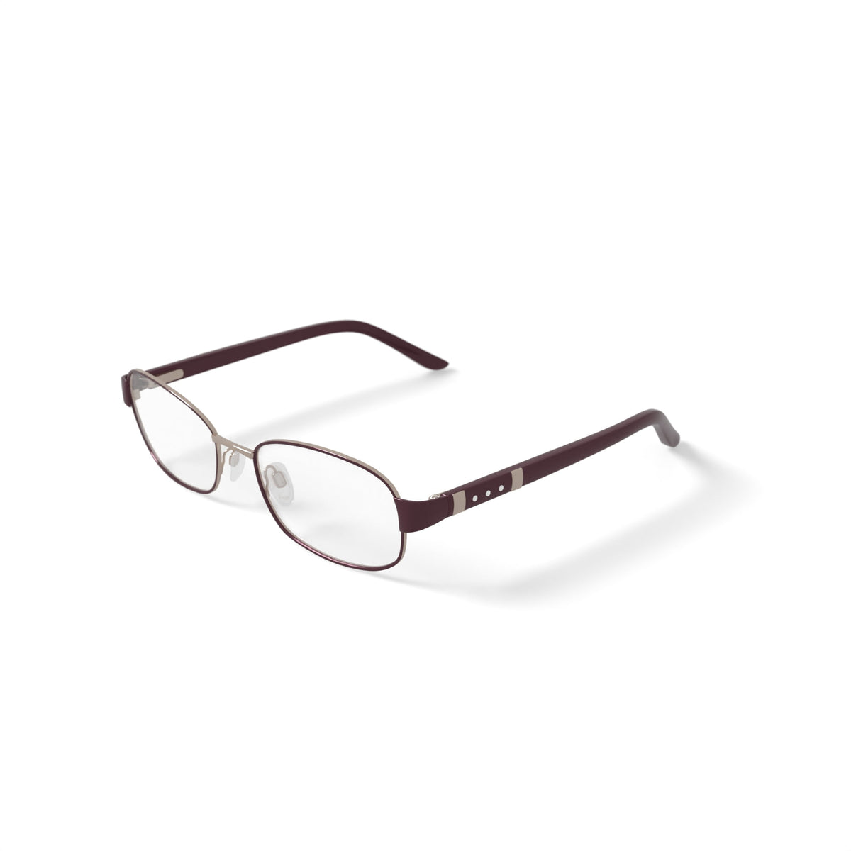 Women's M251 Rectangular Prescription Eyeglasses with Case, Burgundy