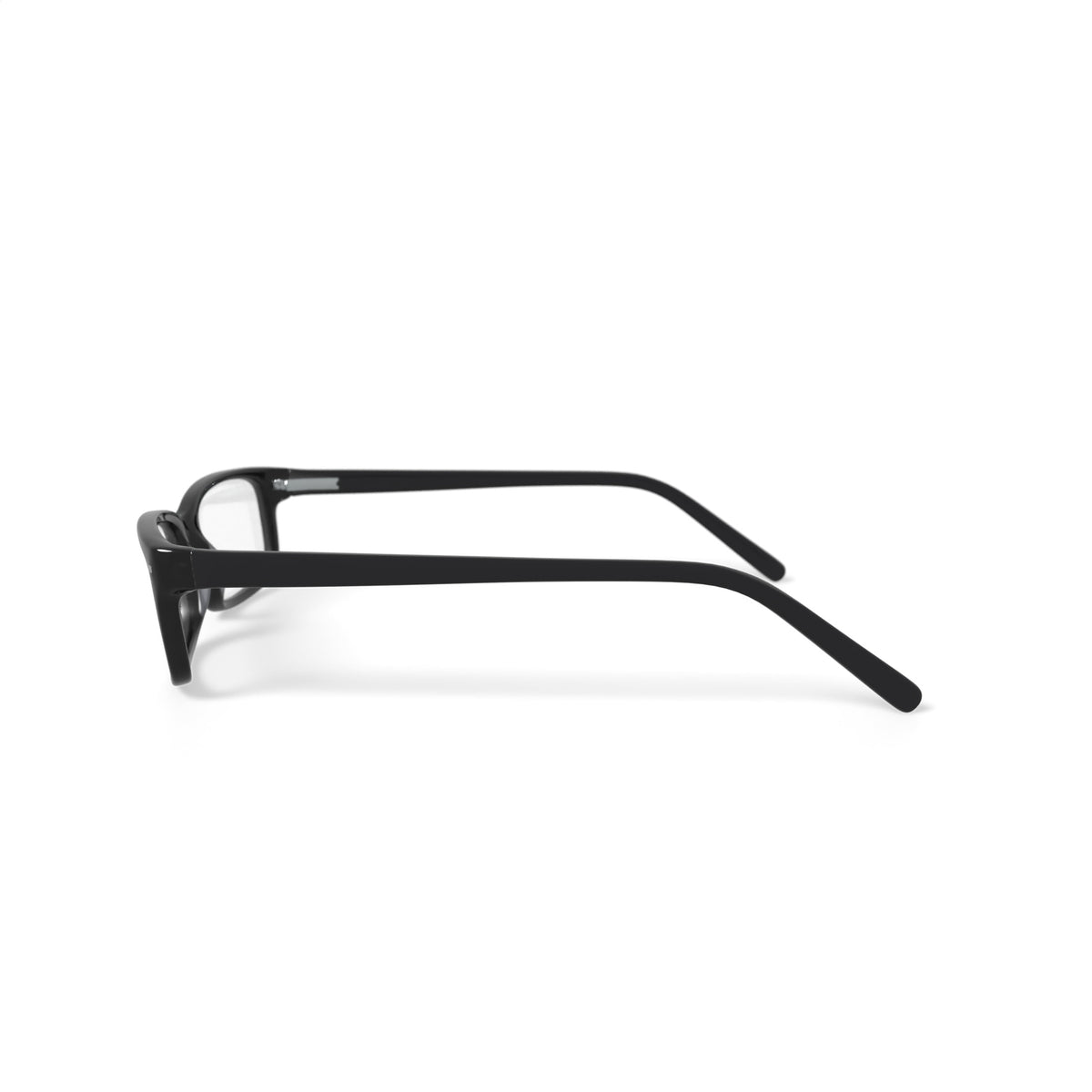 Men's W124 Rectangular Prescription Eyeglasses with Case, Black