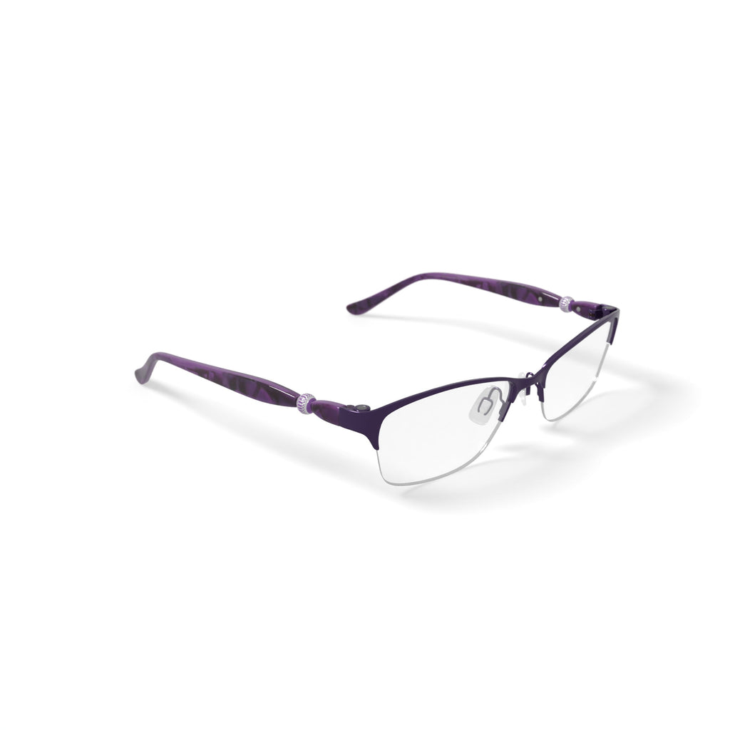 Women's EC973 Square Prescription Eyeglasses with Case, Purple