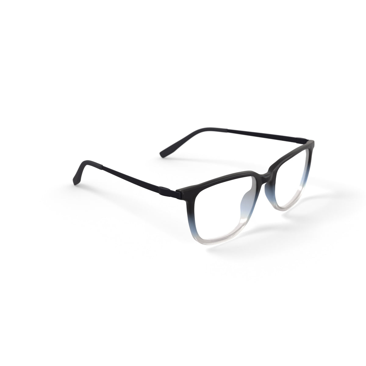 Men's Atlas Square Prescription Eyeglasses with Case, Crystal Black