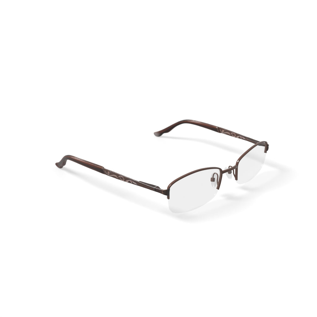Women's OSL707 Oval Prescription Eyeglasses with Case, Brown