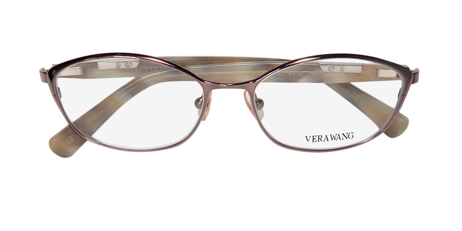 NEW VERA WANG V358 WOMENS/LADIES CAT EYE FULL-RIM ROSE GOLD FRAME DEMO LENSES 50-15-130 SPRING HINGES EYEGLASSES/EYE GLASSES