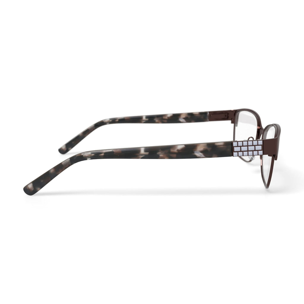 Women's WLO353 Browline Browline Prescription Eyeglasses with Case, Brown