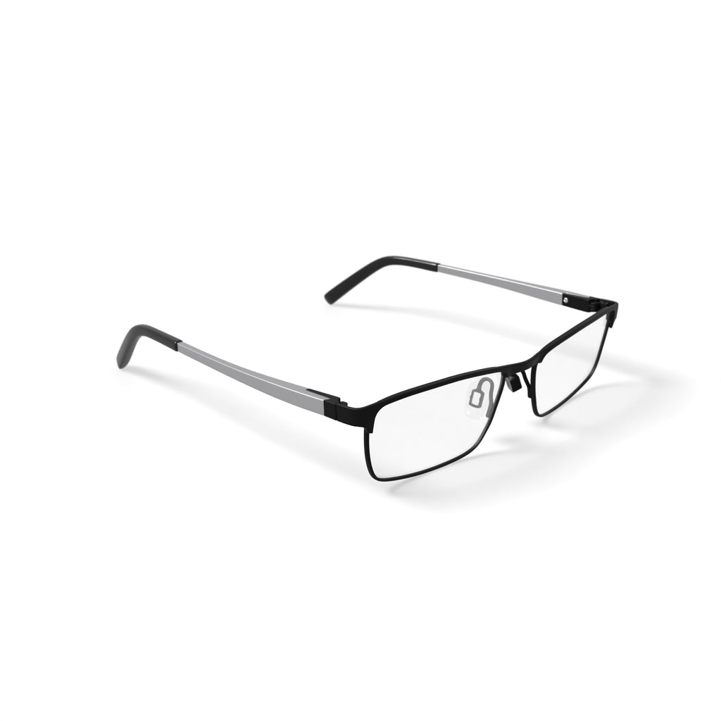 Men's HV707 Browline Prescription Eyeglasses with Case, Black
