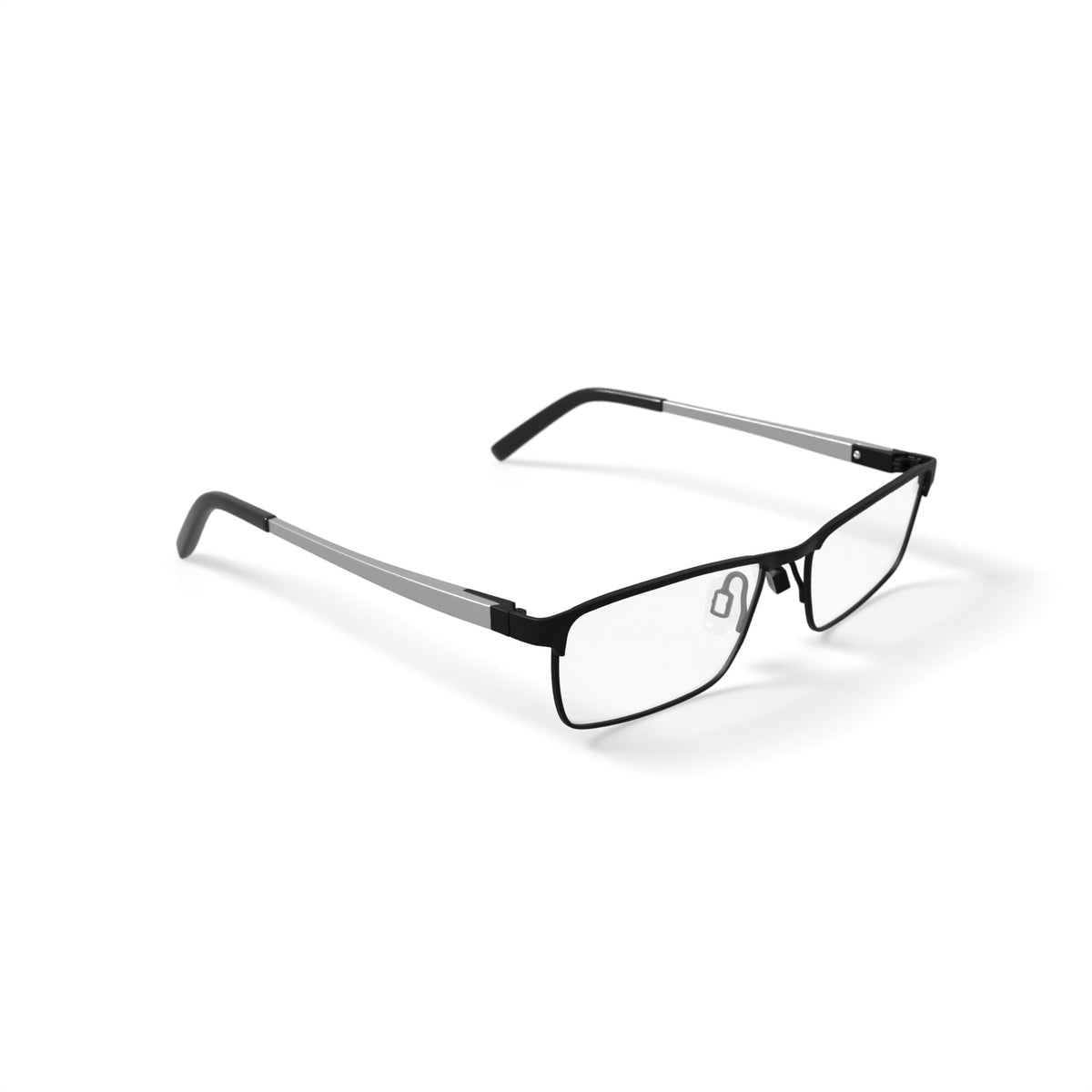 Men's HV707 Browline Prescription Eyeglasses with Case, Black
