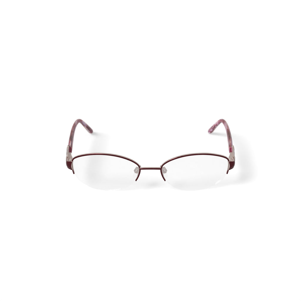 Women's BR68 Oval Prescription Eyeglasses with Case, Burgundy