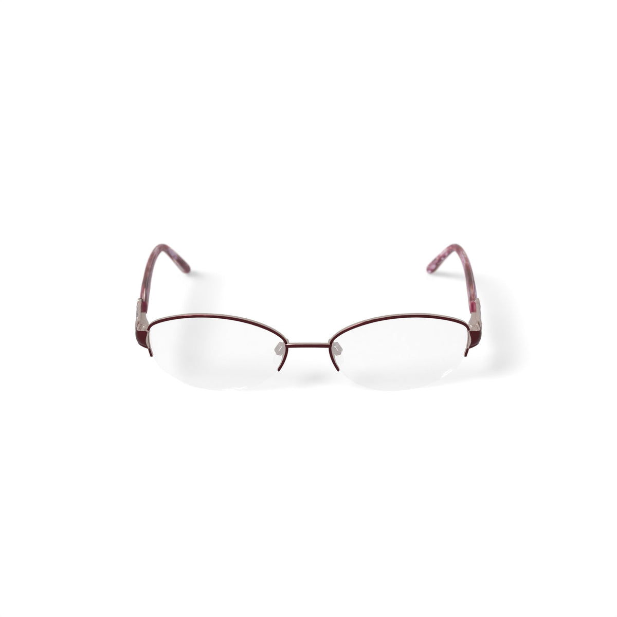 Women's BR68 Oval Prescription Eyeglasses with Case, Burgundy