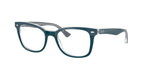 Women's Size 53 Phantos Butterfly RB5285 Optics Prescription Eyeglasses with Case, Turquoise On Transparent/Demo Lens