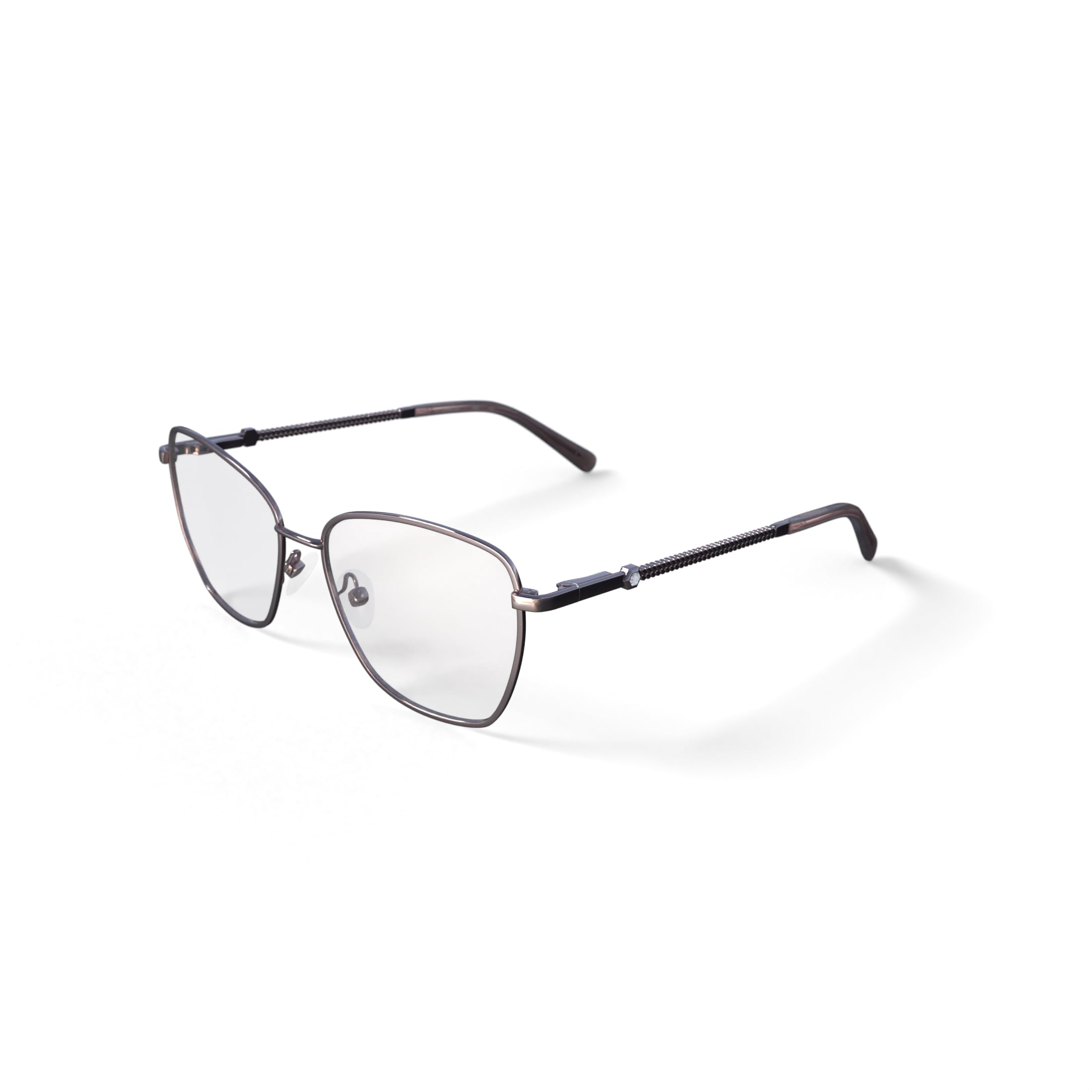 Women's Savannah Square Prescription Eyeglasses with Case, Rose Gold