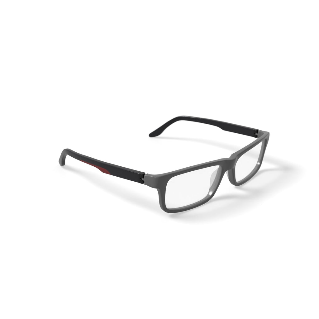 OCTO 180 Men's Champion Rectangular Prescription Eyeglasses with Case, Black