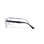 Women's FM13037 Square Prescription Eyeglasses with Case, Black/Crystal
