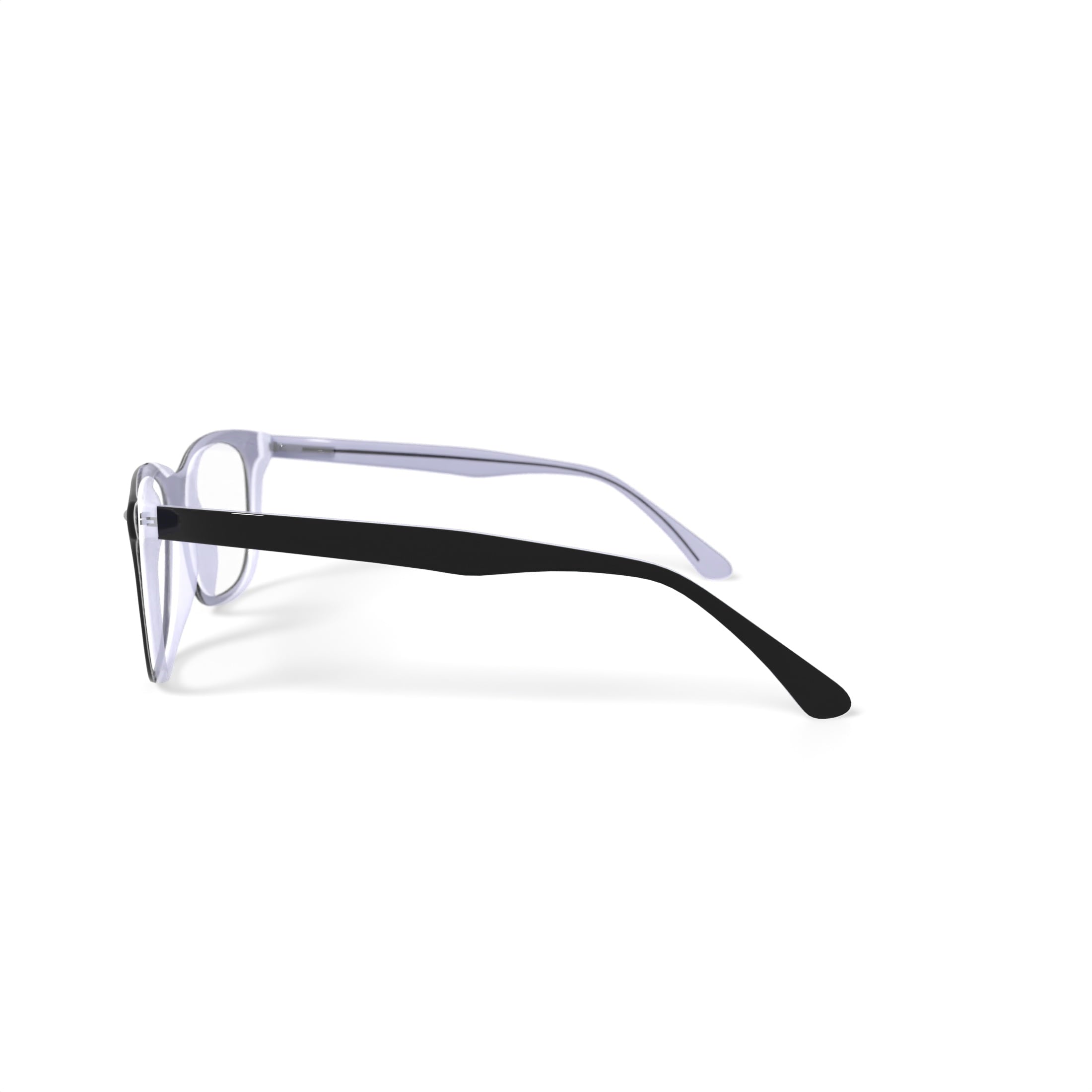 Women's FM13037 Square Prescription Eyeglasses with Case, Black/Crystal