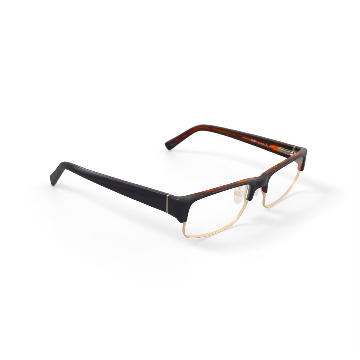 Men's RJ1038 Rectangular Prescription Eyeglasses with Case, Black/Gold