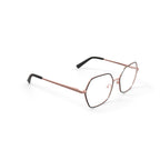 Keo Womens Koda Oversized Prescription Eyeglasses with Case, Rose Gold/Black