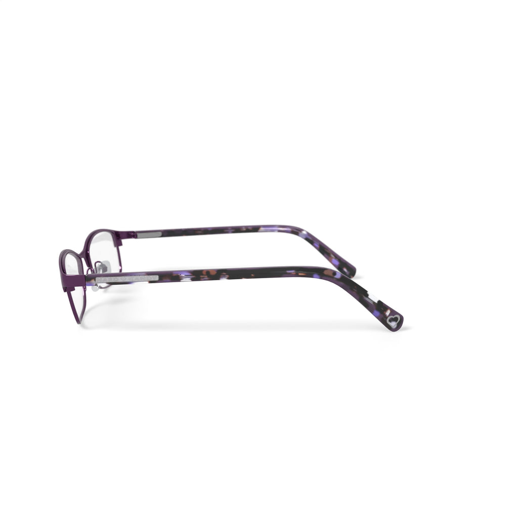 Women's HC21 Browline Prescription Eyeglasses with Case, Matte Dark Purple