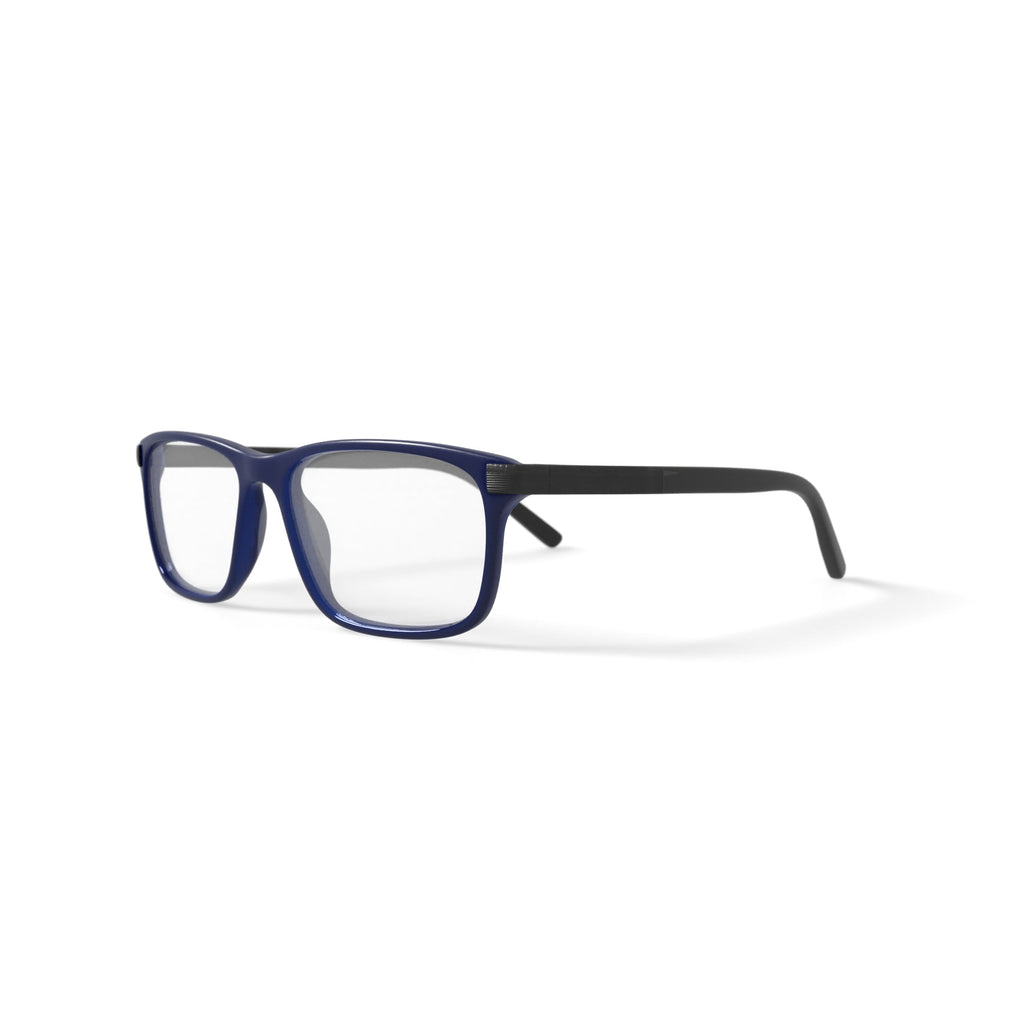 Men's M0501 Square Prescription Eyeglasses with Case, Navy Blue