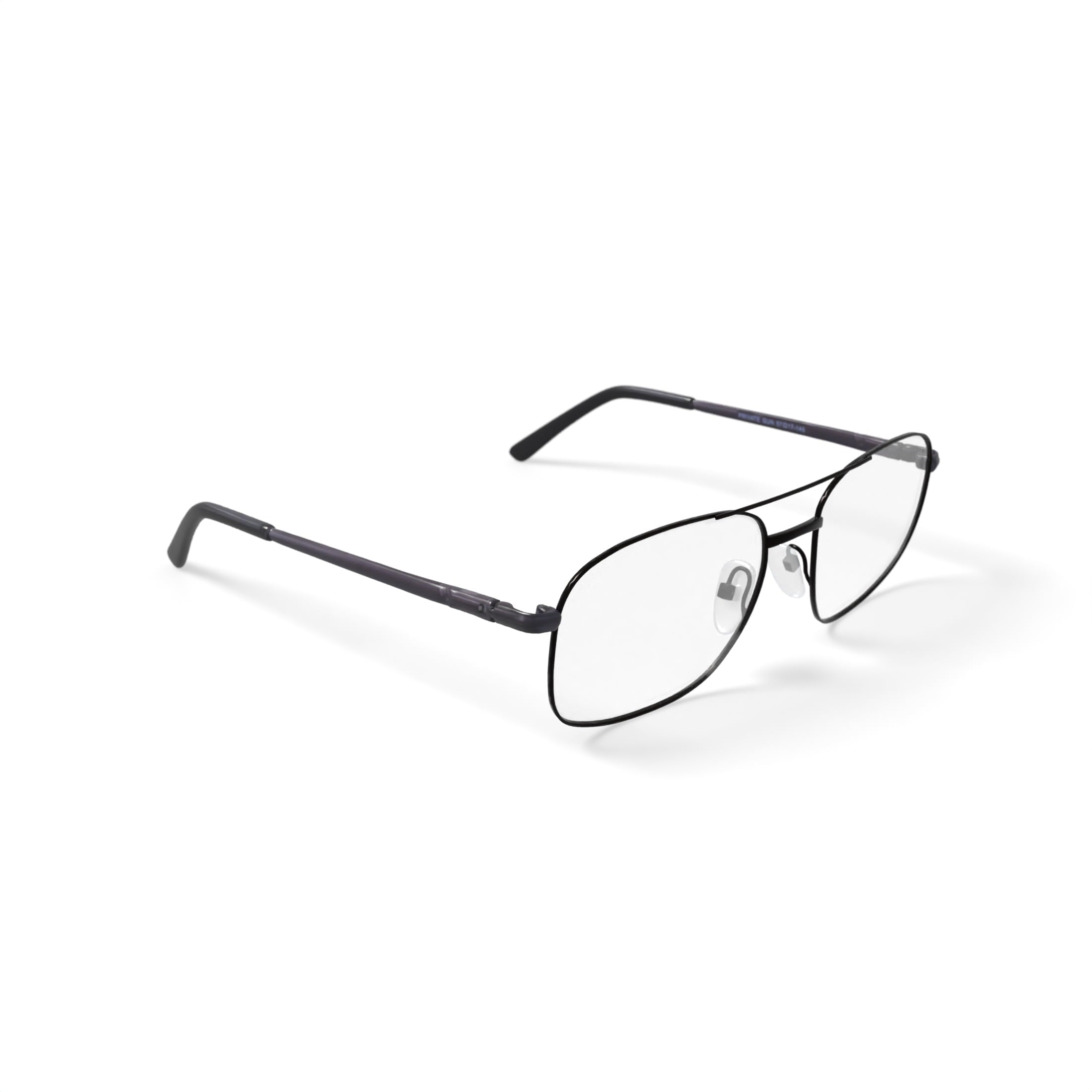 Men's Private Square Prescription Eyeglasses with Case, Gunmetal