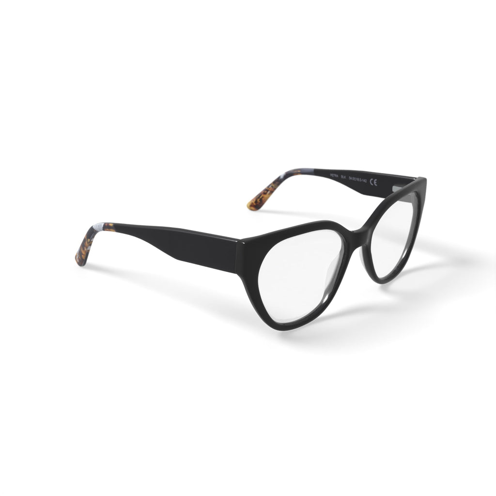 Women's Petra Cat Eye Prescription Eyeglasses with Case, Black