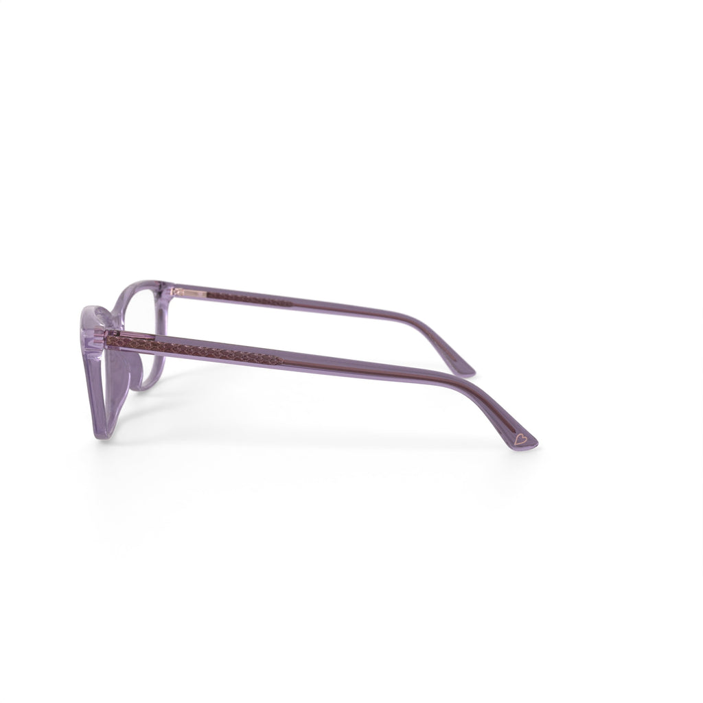 Women's HCV16 Square Prescription Eyeglasses with Case, Crystal Pink
