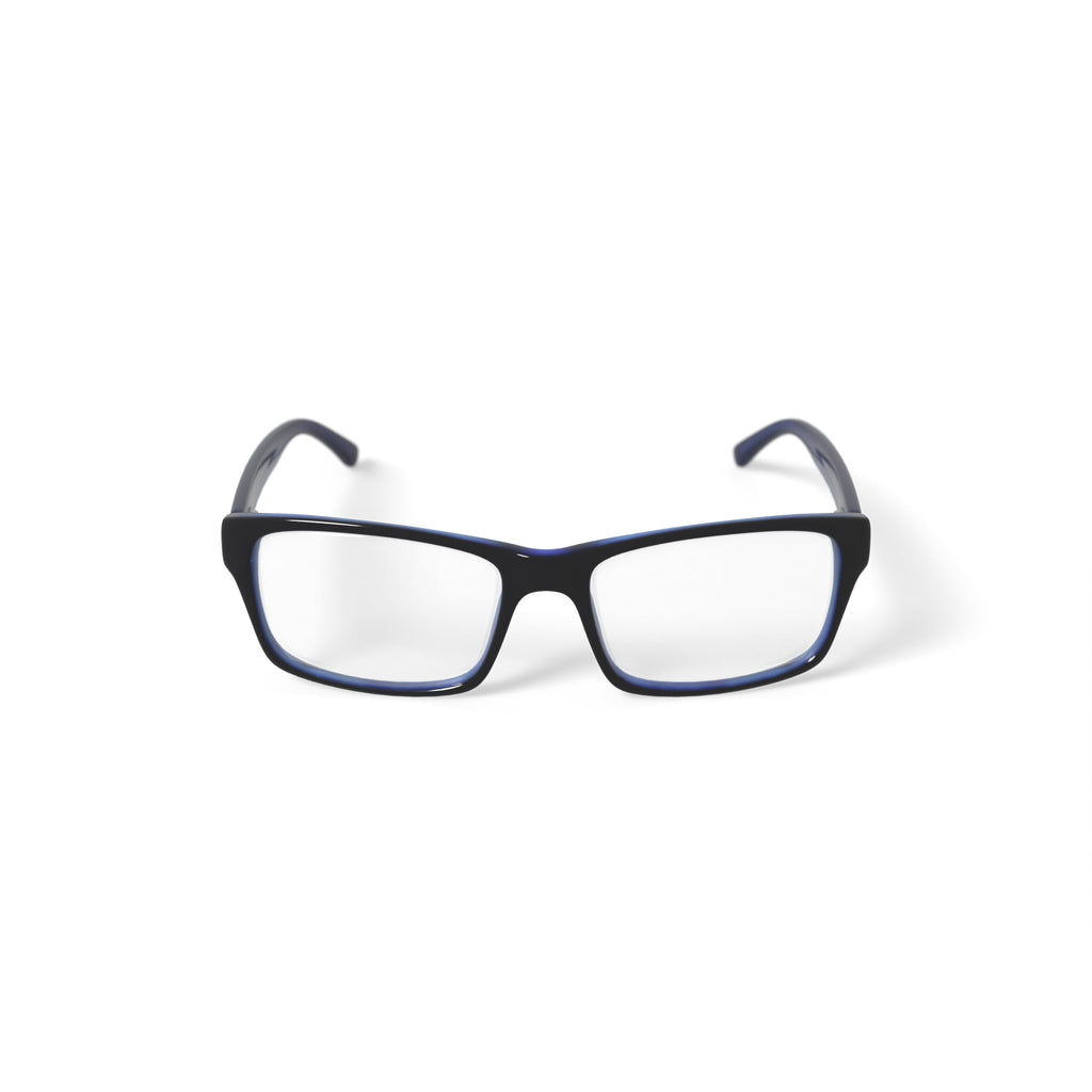American Classics Men's Carter Square Prescription Eyeglasses with Case, Black/Blue