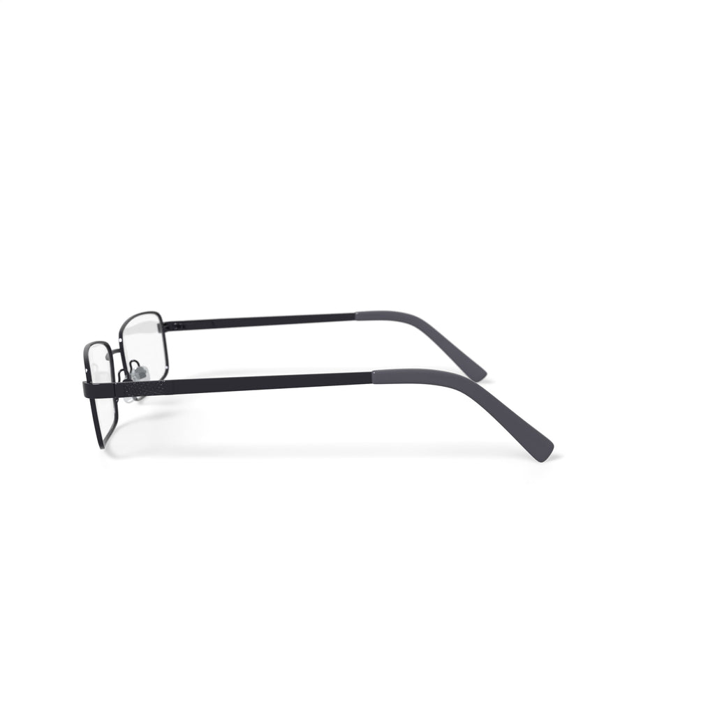 Men's W127 Rectangular Prescription Eyeglasses with Case, Gunmetal