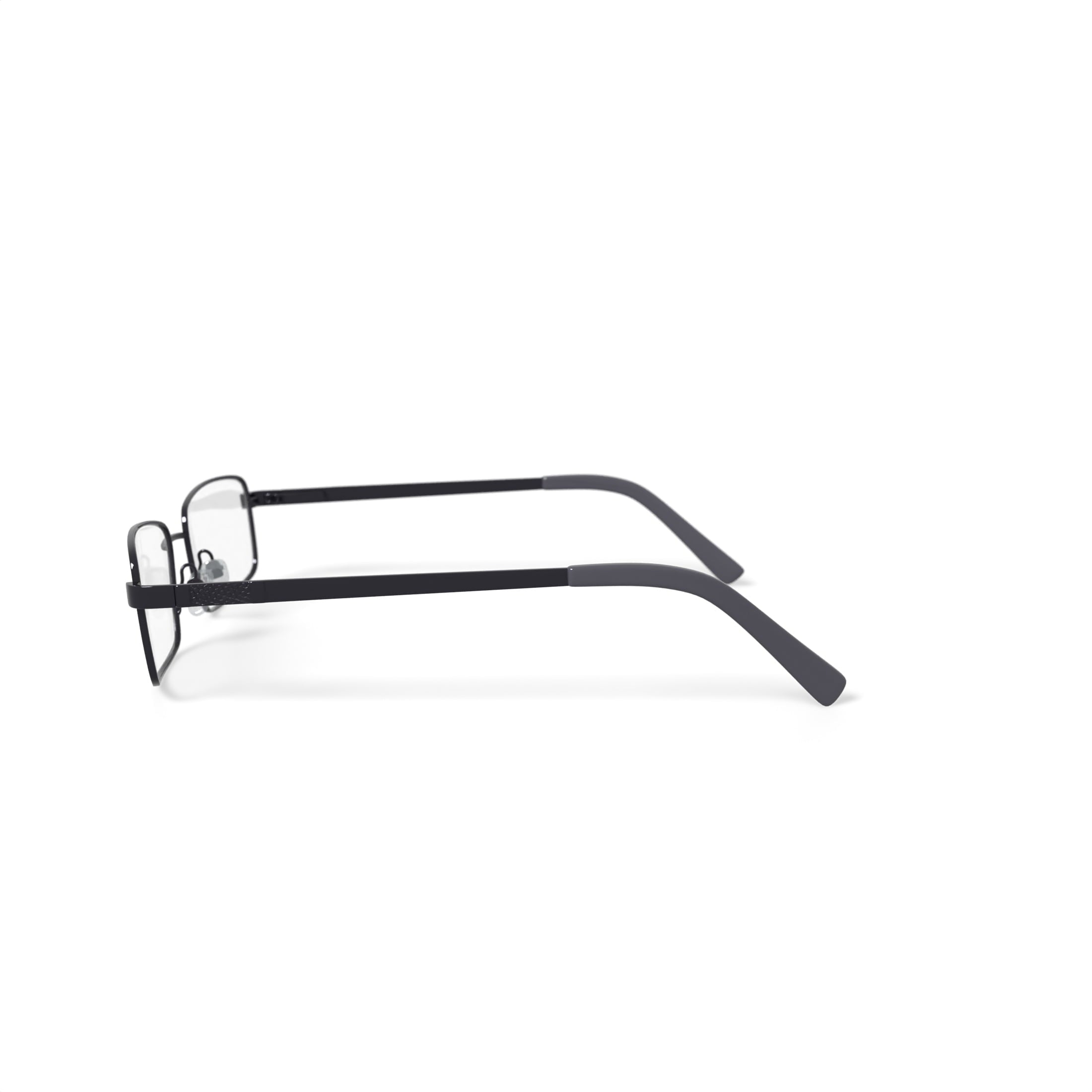 Men's W127 Rectangular Prescription Eyeglasses with Case, Gunmetal