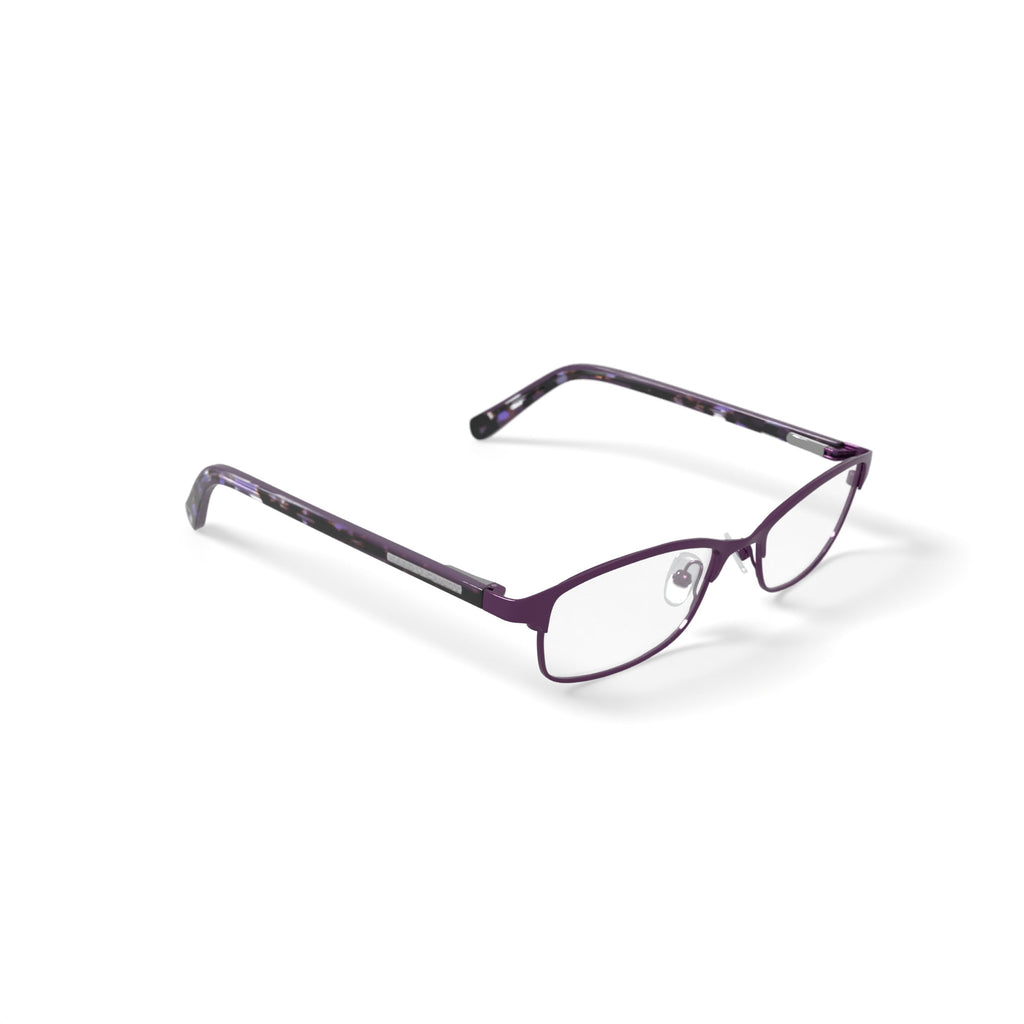 Women's HC21 Browline Prescription Eyeglasses with Case, Matte Dark Purple
